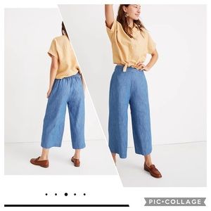 Chambray Huston Pull-On Crop Pants - size Medium